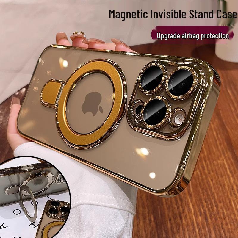 

Магнитная подставка-кольцо для iPhone 17/16 Pro Max Гальванизированный мягкий чехол iPhone 15 Pro Max