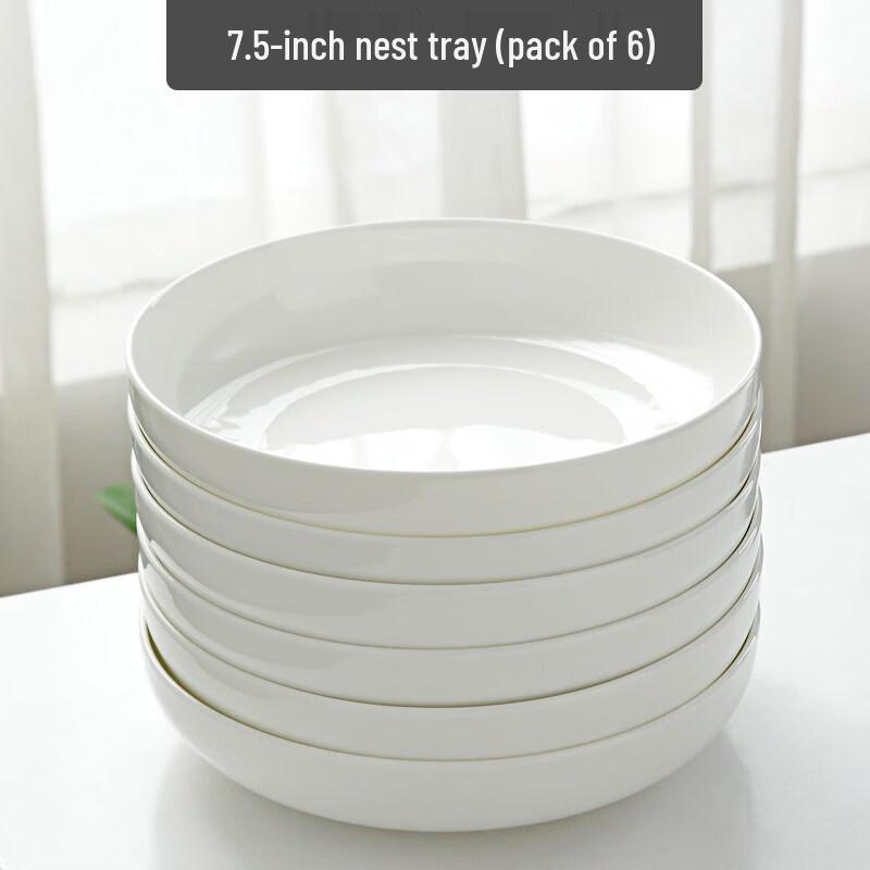Pure White Ceramic Deep Rimmed Plates