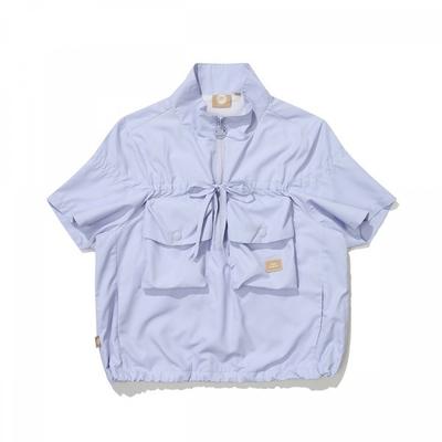 Women Anorak  Cropped Short Sleeve Utility  Lilac 