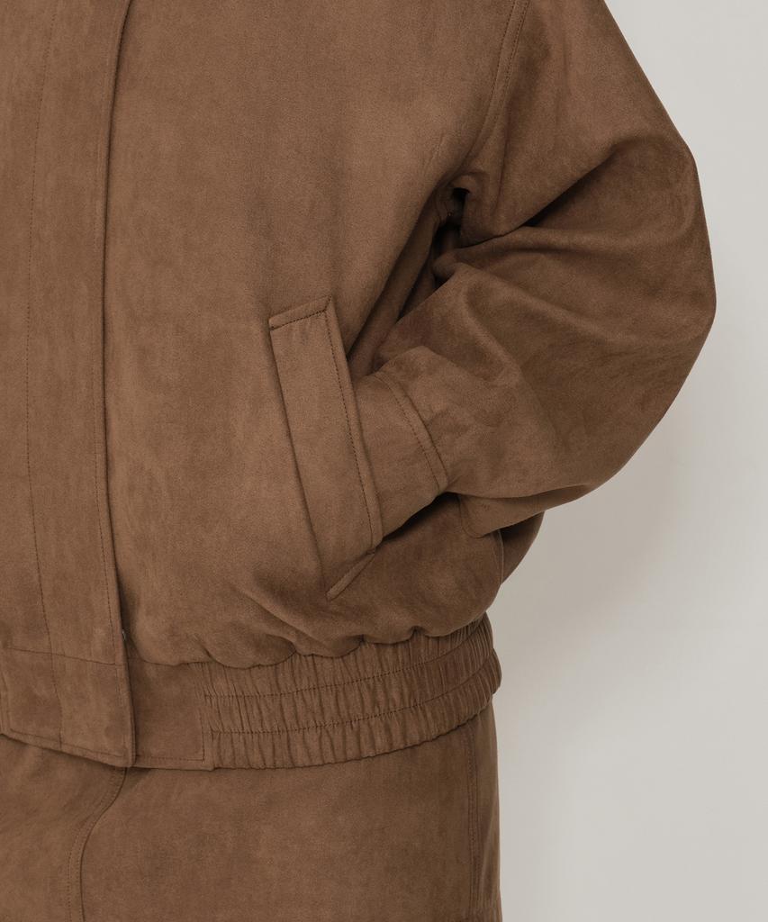 Musinsa Standard Woman Women'S Synthetic Suede High-Neck Blouson Jacket [Light Brown]