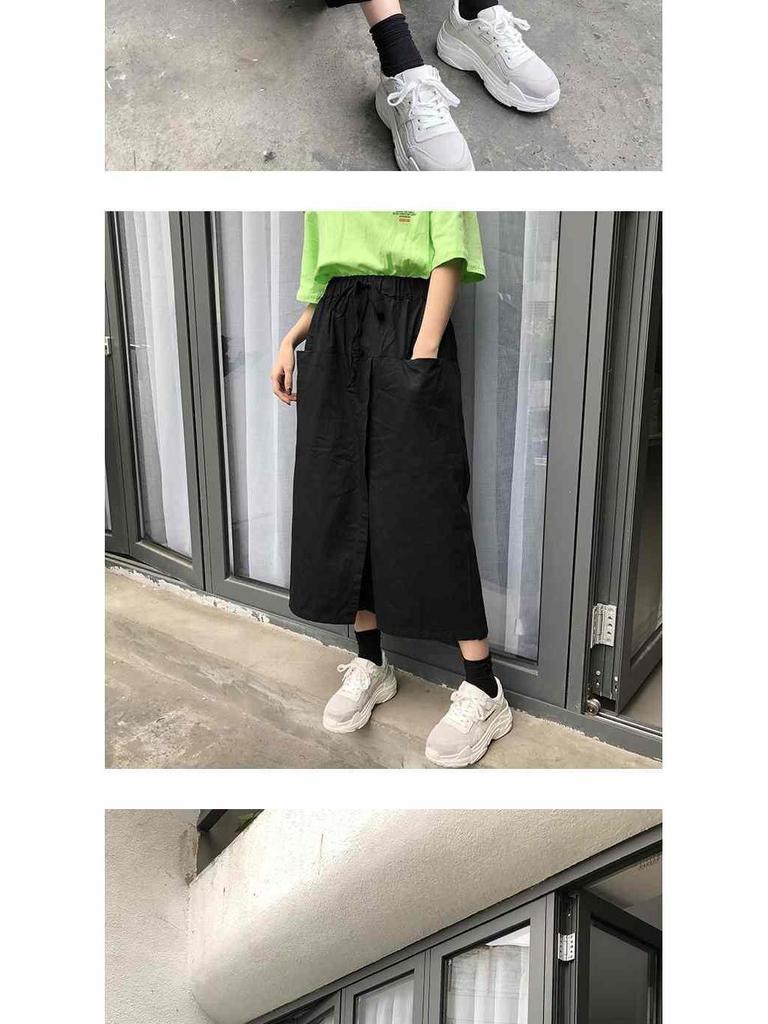 Frühling/Sommer 2020 Ulzzang High Waist Weit Bein Cropped Rockhose für Damen