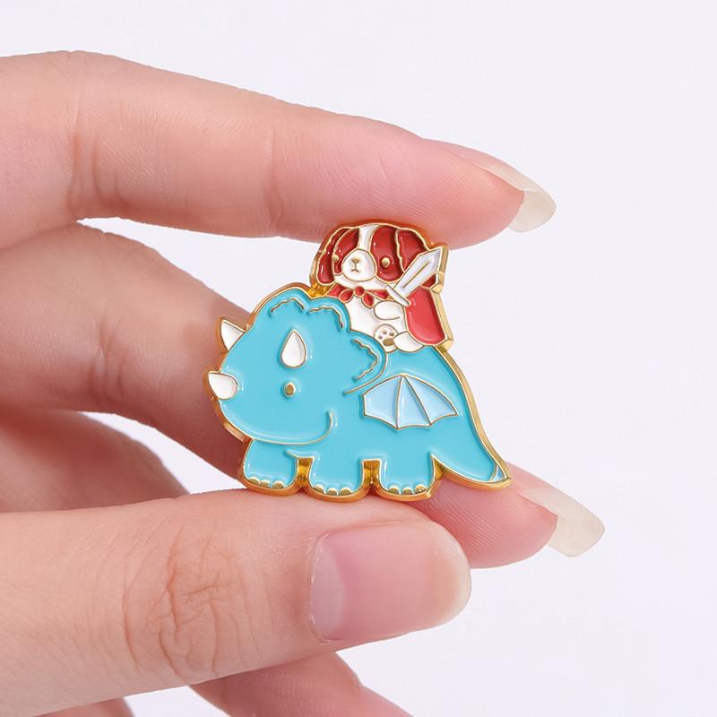 Cartoon Mice Dinosaurs Dogs Cats Animal Alloy Brooch Ornament Decoration Gift