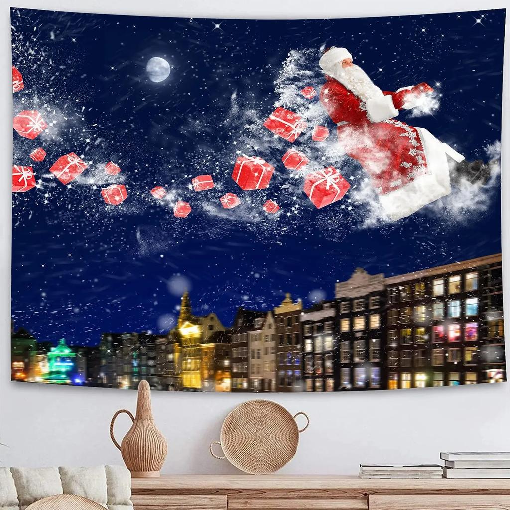 Christmas Cute Cat Tapestry Living Room Sofa Home Decor Christmas Gift