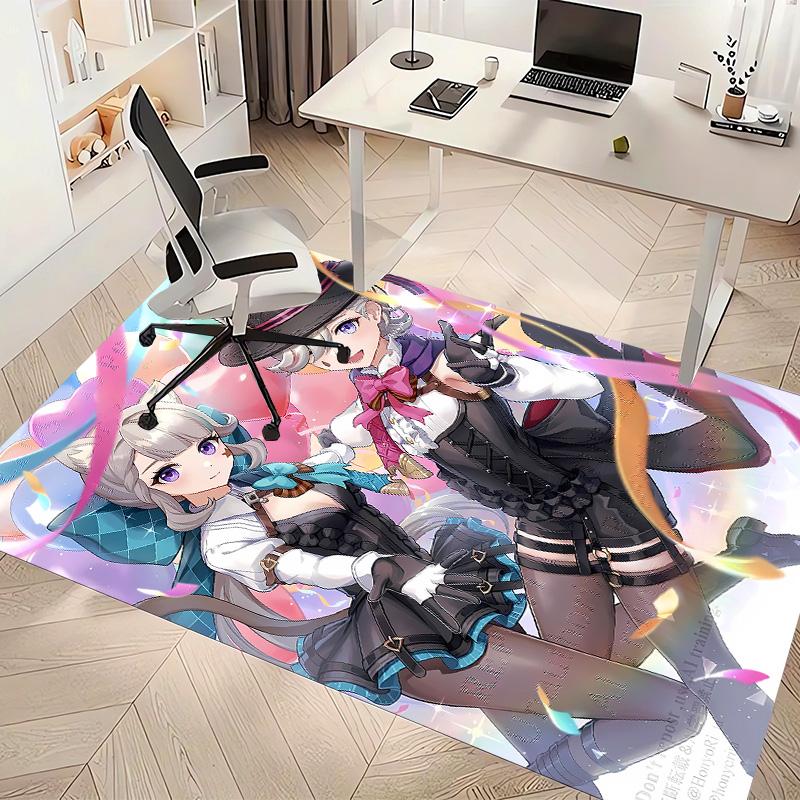 Genshin Impact Lynette Printed Absorbent Washable Carpet, Non-Slip Bathroom Mats, Kitchen Rugs, Yoga Mat,Living Room Entrance, Camping Picnic Rugs