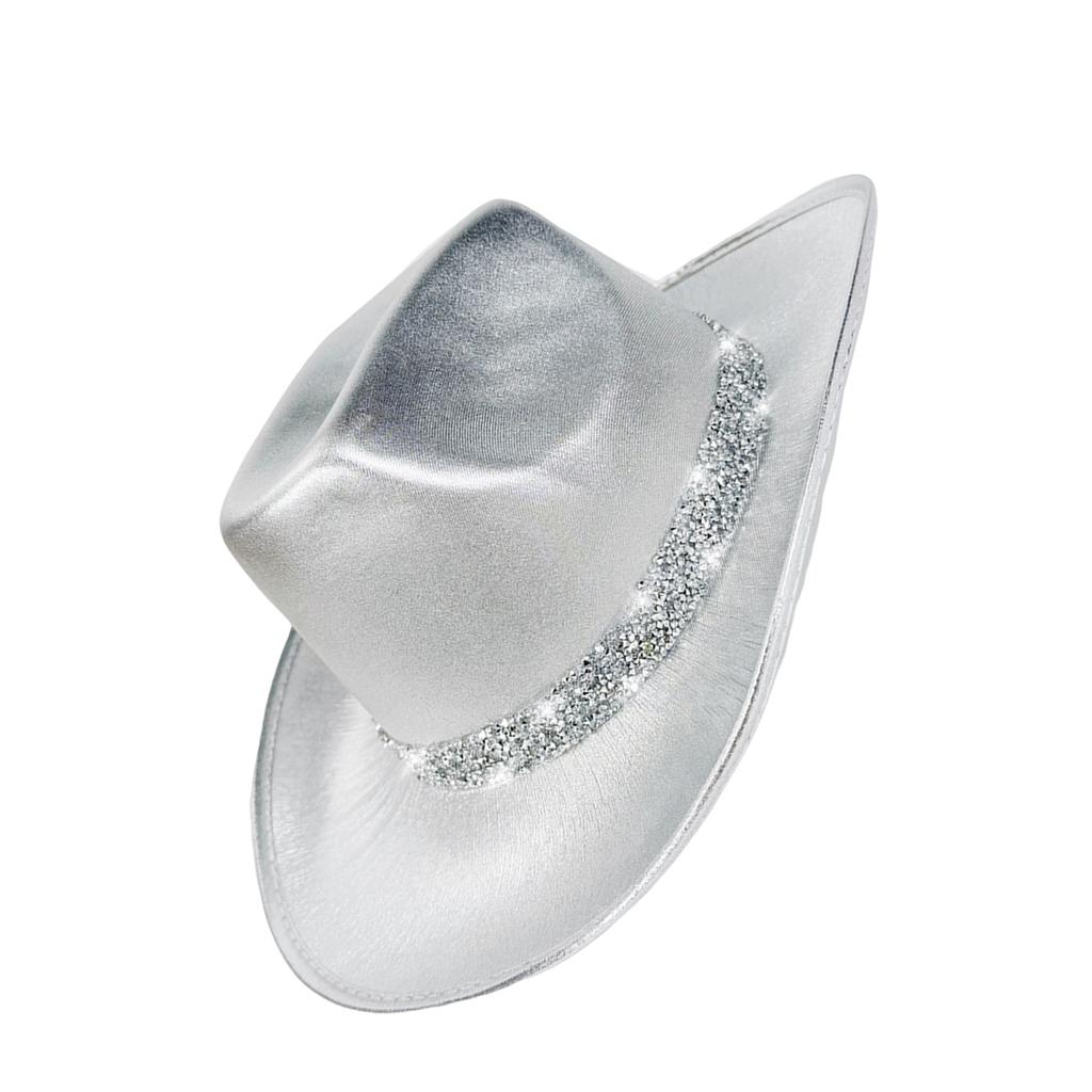 Auffällige Kristall-Cowboyhüte Brauthut Panamahut für Junggesellinnenabschied Cowboyhüte für Club-Bühnenshows