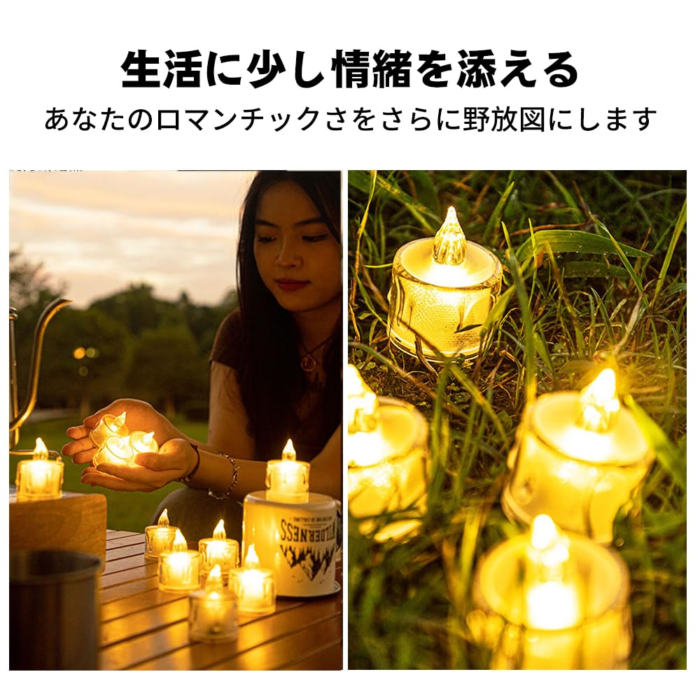 12 LED Candle Lights, Translucent, Christmas Decoration, Soothing Light, Flashing, Warm Color, Fragrance-Free, Flameless, Night Light, Sleep Aid,
