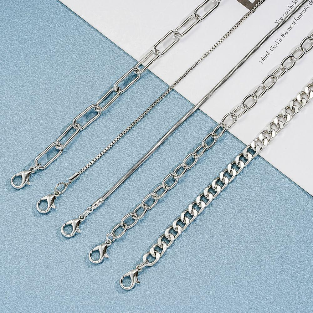 5 Teile/satz Mode Silber Armband Set Multilayer Metall Kette Armbänder für Frauen Schmuck Zubehör