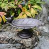 Retro Petal Bird Feeder Basin Nostalgic Bird Food Dispenser Art Statue  for Bird Lovers