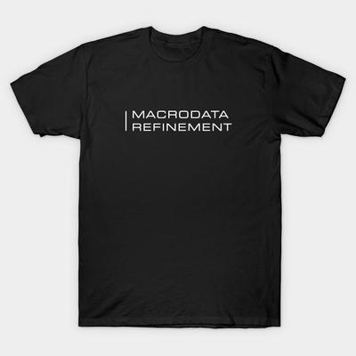 Asian Size Men Black Print T-shirt Lumon Macrodata Refinement No-Cut Heat Transfer Print Cotton Tshirt