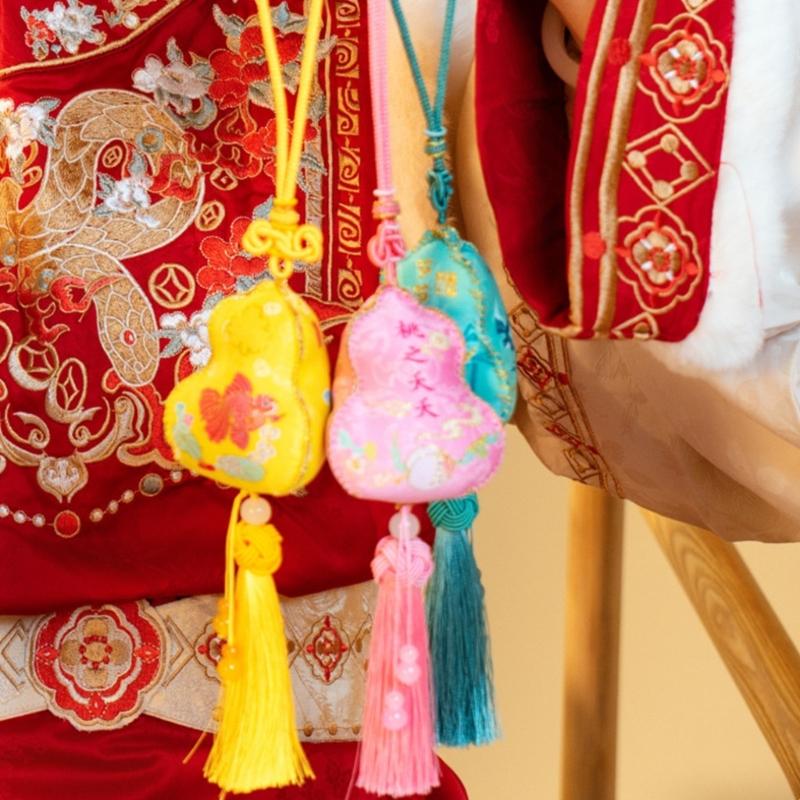 Cotton Gourd Embroidery Sachet Craft Set Easy Handmade Cultural Activity For Family Fun
