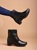 Shoetopia Damen Chunky Heel Kurze Stiefeletten mit rutschfester Sohle, Bequeme Trendige Knöchelboots | Weiche Gepolsterte Sohle | Lässig, Party & Winter