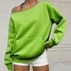 Women's Off Shoulder Long Sleeve Sweatshirt Loose Fit Streetwear Pullover Top