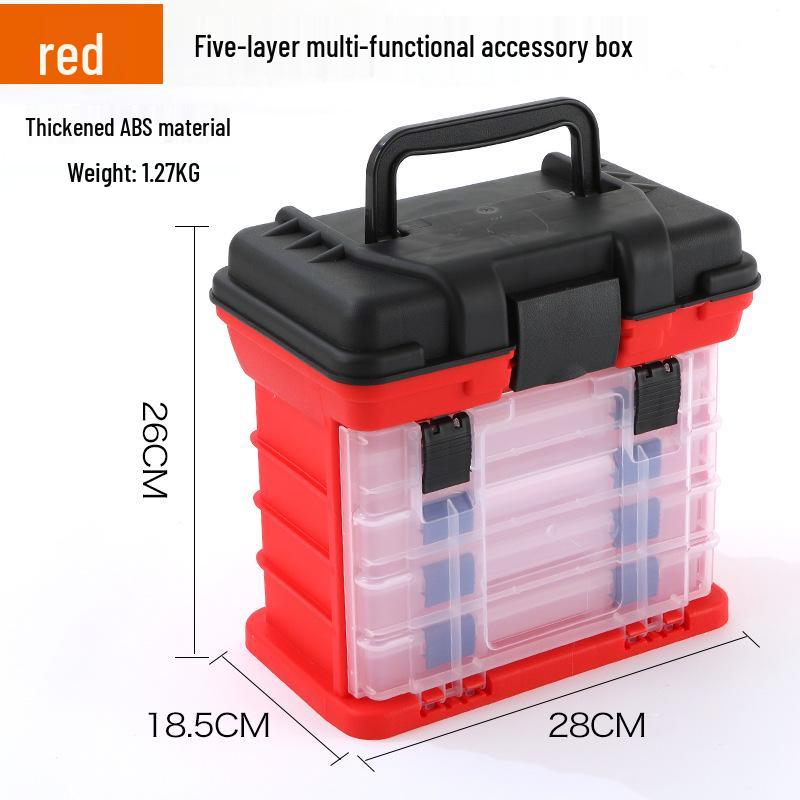 Five-Layer Handheld Fishing Lure Box - Drawer-Type ABS Storage for Fishing Gear