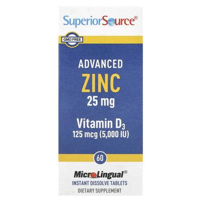 Advanced Zinc, Vitamin D3, Instant Dissolve Microlingual Tablets, 60 Tablets