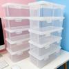 6pcs Translucent Pen Case Storage Boxes Large Capacity Lightweight Portable School Supplies Storage Pen Boxes Organizer Box