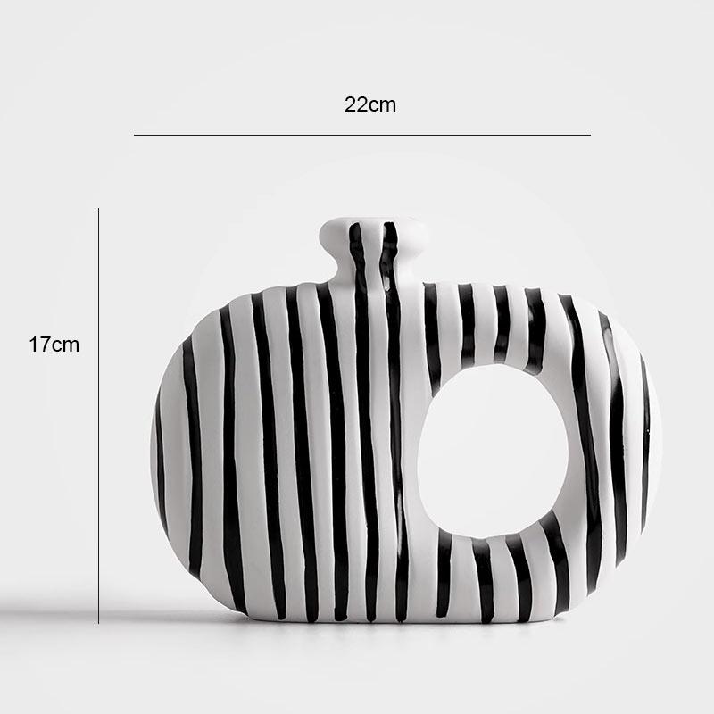 

Ceramic Vase Artificial Flower Decorative Zebra Stripes Flowers Pots Room Aesthetic Decor Desk Decoration Modern Floral Vases