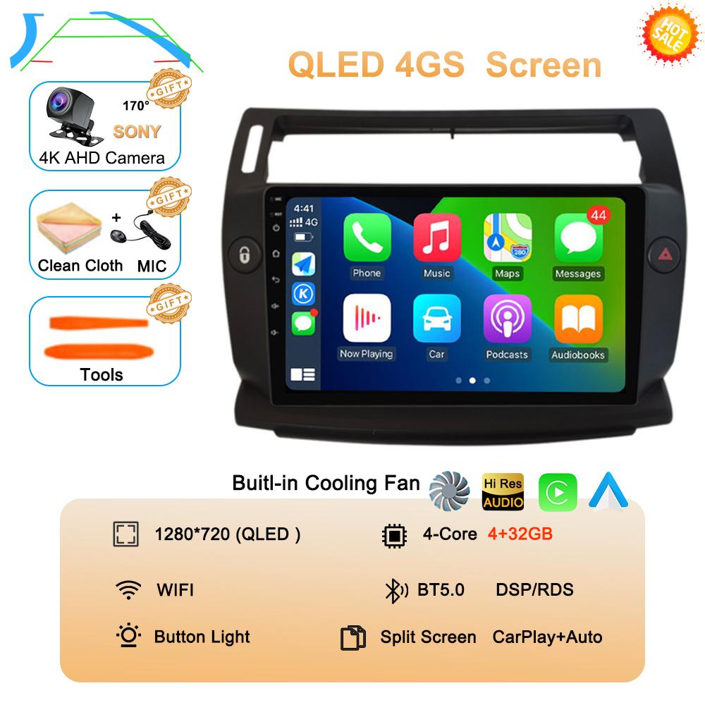 Android 14 For Citroen C4 C-Triomphe Quatre 2004-2014 Car Radio Multimedia Carplay 2Din DVD Head Unit Stereo Audio Video Player