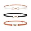 Fashion Design Women's Alloy Buckle Thin Belt High Quality Women's Slim Waist Tight PU Belt Trendy Women's Daily Wear