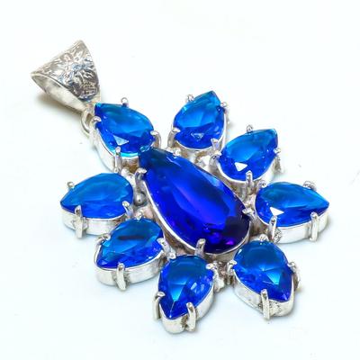 925 Sterling Silver Blue Tanzanite Gemstone Handmade Pendant Jewelry Star Pendant Jewelry Star Pendant Jewelry For Girls Women's