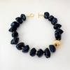 Vintage Chinese-Style Irregular Resin Beaded Necklace with Blue High-Transparency and Colorful Design
