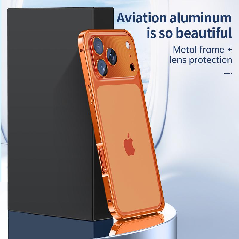 Luxusní kovový rámeček pouzdra na telefon pro iPhone 17 16 15 14 Pro Max 14 15 Plus 16pro Rámeček pro demontáž spony Kryt s ochranou objektivu
