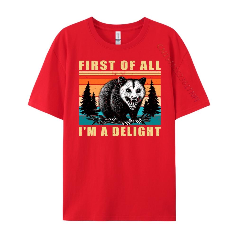 

First Of All I M A Delight Angry Opossum Possum Wholesale Tshirts 100 Pcs T-Shirt Tops T Shirt Character S