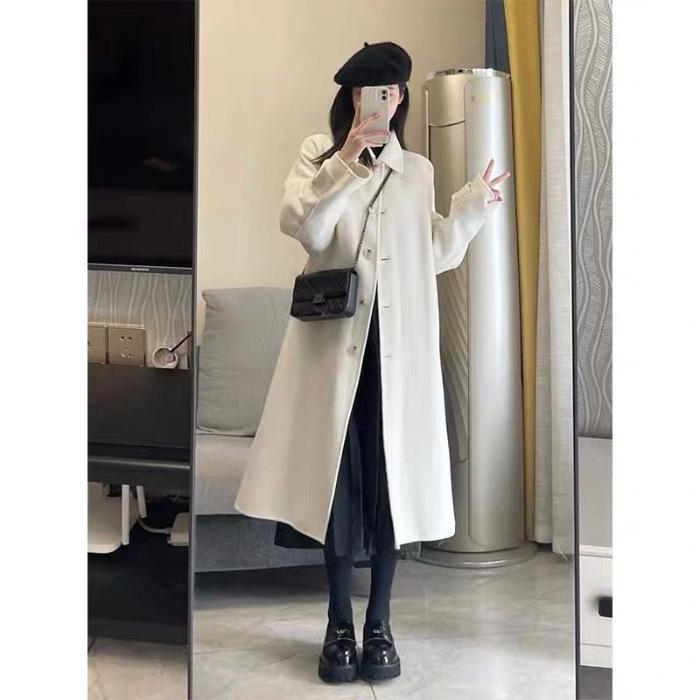 

Elegant Women s Mid-Length Thickened Wool Coat, 2026 New Style for Early Winter, High-End and Stylish. L абрикосовый