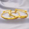 Gold-Plated Lotus Leaf & Seed Pod Bangle - Vietnamese Design Jewelry