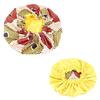 Bonnet Cap Floral Print African Style Satin Polyester Comfortable Hair Care Hat for Daily Wear