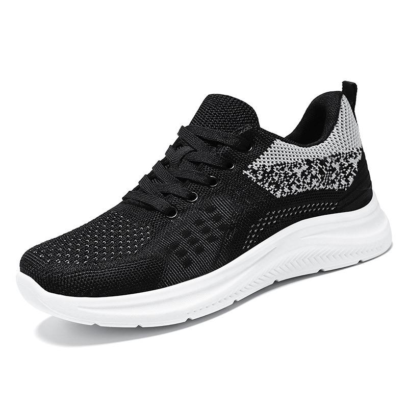 Jinshiyuan | Shoes Women's Shoes Shallow Mouth Sneakers Flying Weaving Breathable Mesh Shoes Running Shoes Comfortable Single Shoes