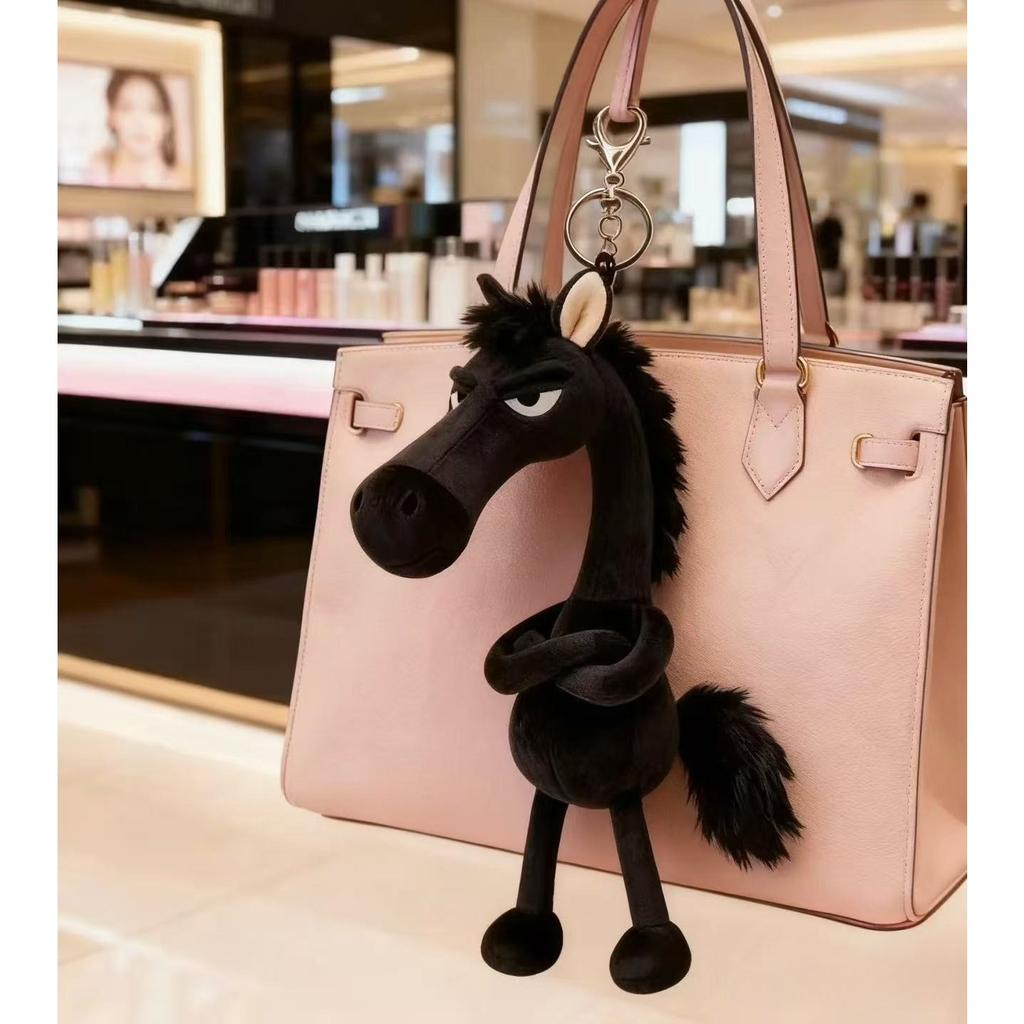 Portachiavi Cavallino Arrogante per Borsa da Donna Decorazione Ciondolo Peluche Cavallo Carino Portachiavi Auto Regalo per Festa Portachiavi Accessori