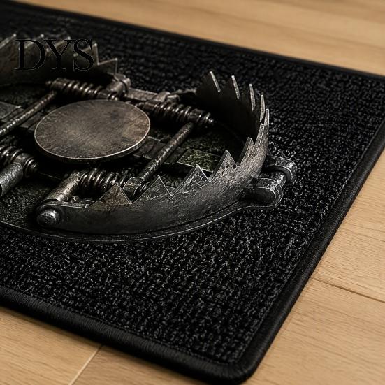 Quick Dry Kitchen Mat 3D Trap Prank Rug, Bear Illusion Door Mat, Funny Welcome Non-slip Rug for Entrance Bathroom Bedroom Porch