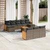 VidaXL Garden Lounge Set with Cushions 11 Pcs, Patio Sofas, Patio Furniture Set, Outdoor Furniture, Grey 3228104