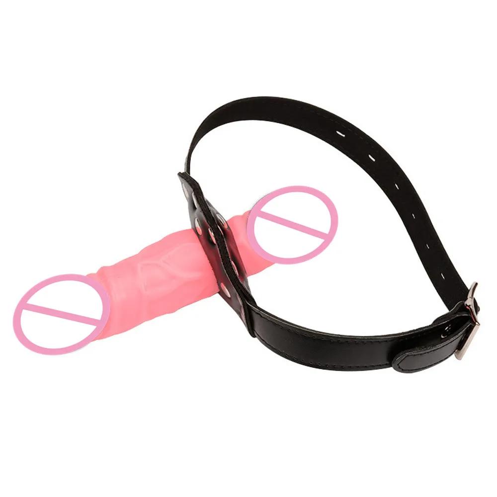 Strap on Dildo Gag Open Mouth SM Tool Double Dildos Bondage  Strapon Penis Lesbian Sex Toys for Couples Products Adult Games