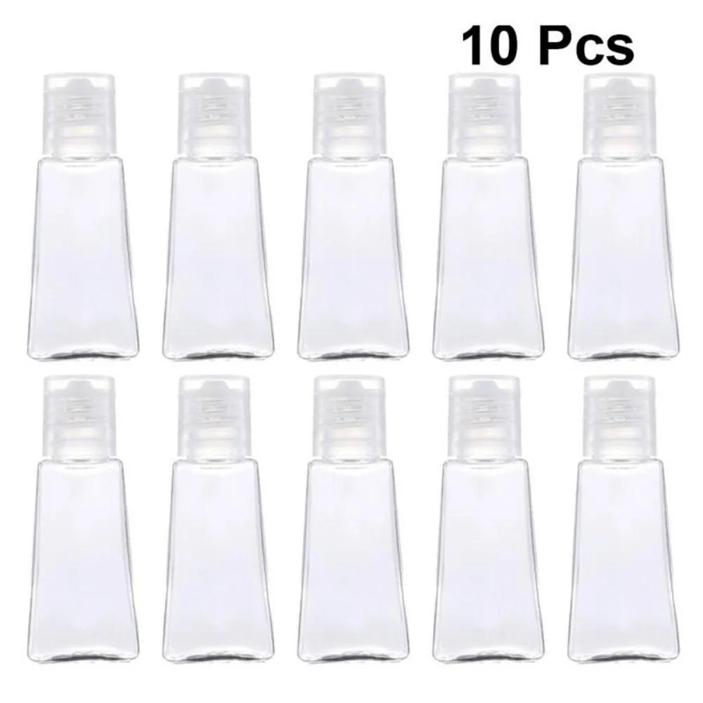 10pcs/lot 30ml Trapezoidal Empty Hand Sanitizer Bottles Refillable Plastic Container Transparent Gel Bottle Cosmetic Bottles