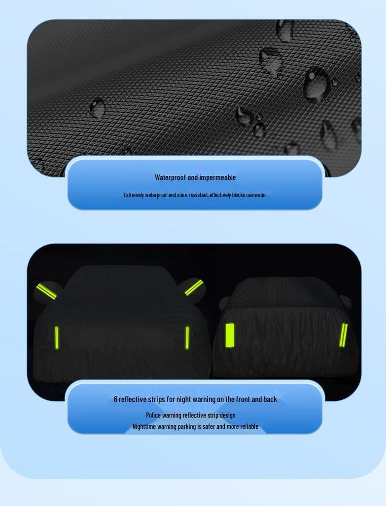 190T Full Car Cover: Sun & Dust Protection, Heat Insulation, Sunshade