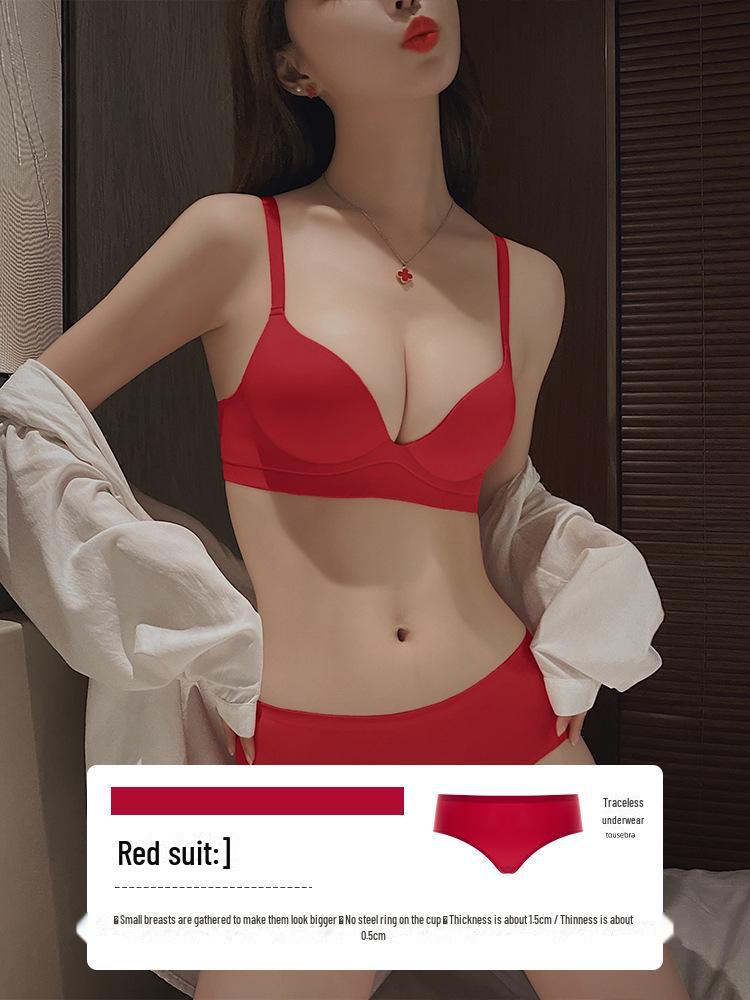 Original Seamless One-Piece Underwear for Women with Adjustable, Side-Breasted, Anti-Sagging Bra, Designed for Smaller Chests.