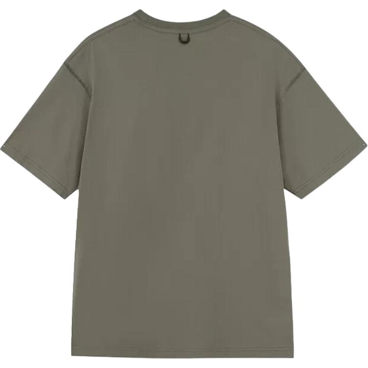 Li-Ning Comfortable Simple Versatile Loose Letter Round Neck Drop Shoulder Short Sleeve T-Shirt Men Tops Tea-Green ATSV201-3