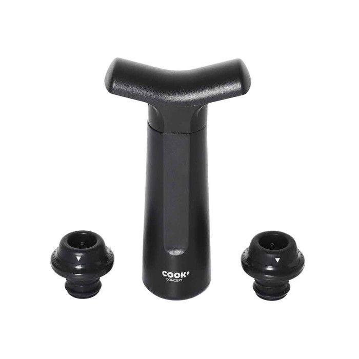 Pompe à Vin Vide d'Air "2 Bouchons" 16cm Noir