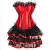 Red Lace Lace Up Boned Corset Waist Shaper Outerwear Cosplay Bustier Vest