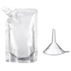 50Pcs 100/150ML Reusable Plastic Drink Pouches with Funnel Nozzles Design Food-grade Transparent Portable Drink Bags