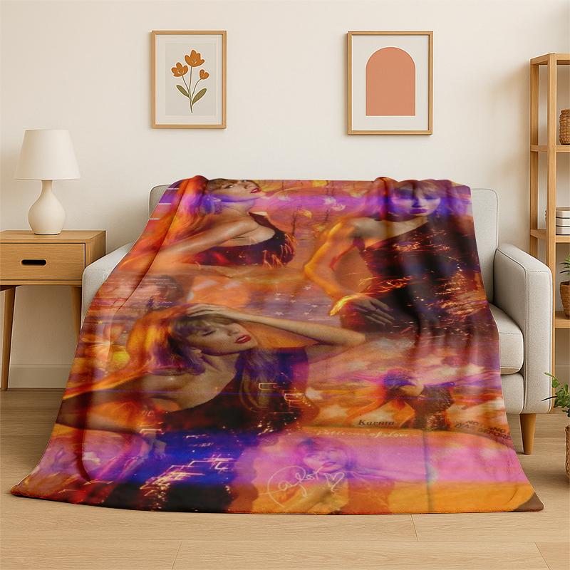 Sänger T-Taylor Singer Musik Flanelldecke Weiche Warme Überwurfdecke für Schlafzimmer Wohnzimmer Bett Reise Camping Picknick Geschenk