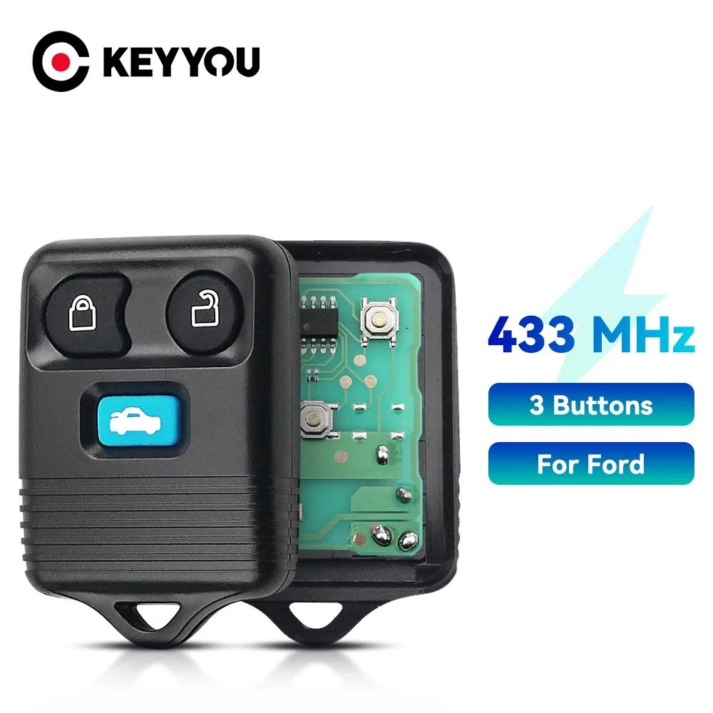 KEYYOU Fob 3/4 Buttons For Ford Transit MK6 Connect 2000 2001 2002 2003 2004 2005 2006 Remote Car Key Keyless Entry