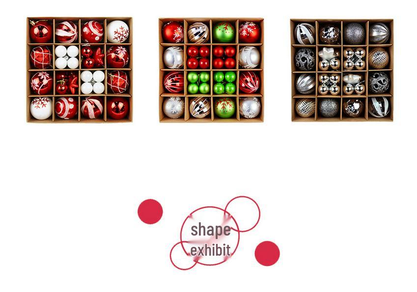 6cm Electroplated Shiny Irregular Christmas Tree Ball Set