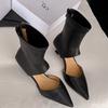 Scarpe di lusso a punta Donna con zip posteriore traforata stivali sottili Design estivo Tacco alto Stivali freschi Sandali eleganti moda da donna