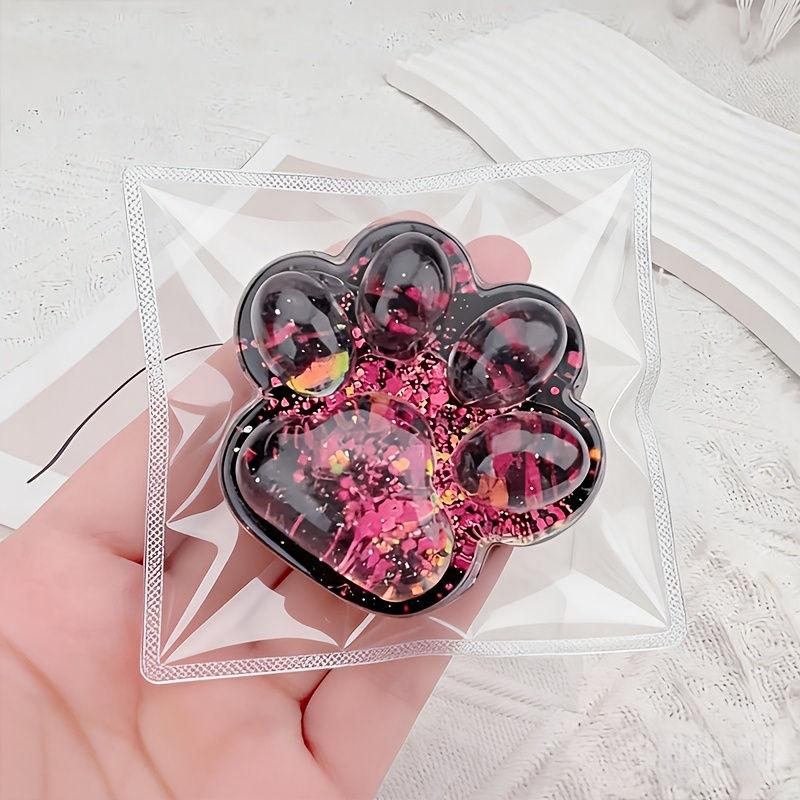 1pc Flashing Cat Paw Mochi Soft TPR Sensory Glittering Squeeze Toy Funny Anxiety Relief Design Stretching Function