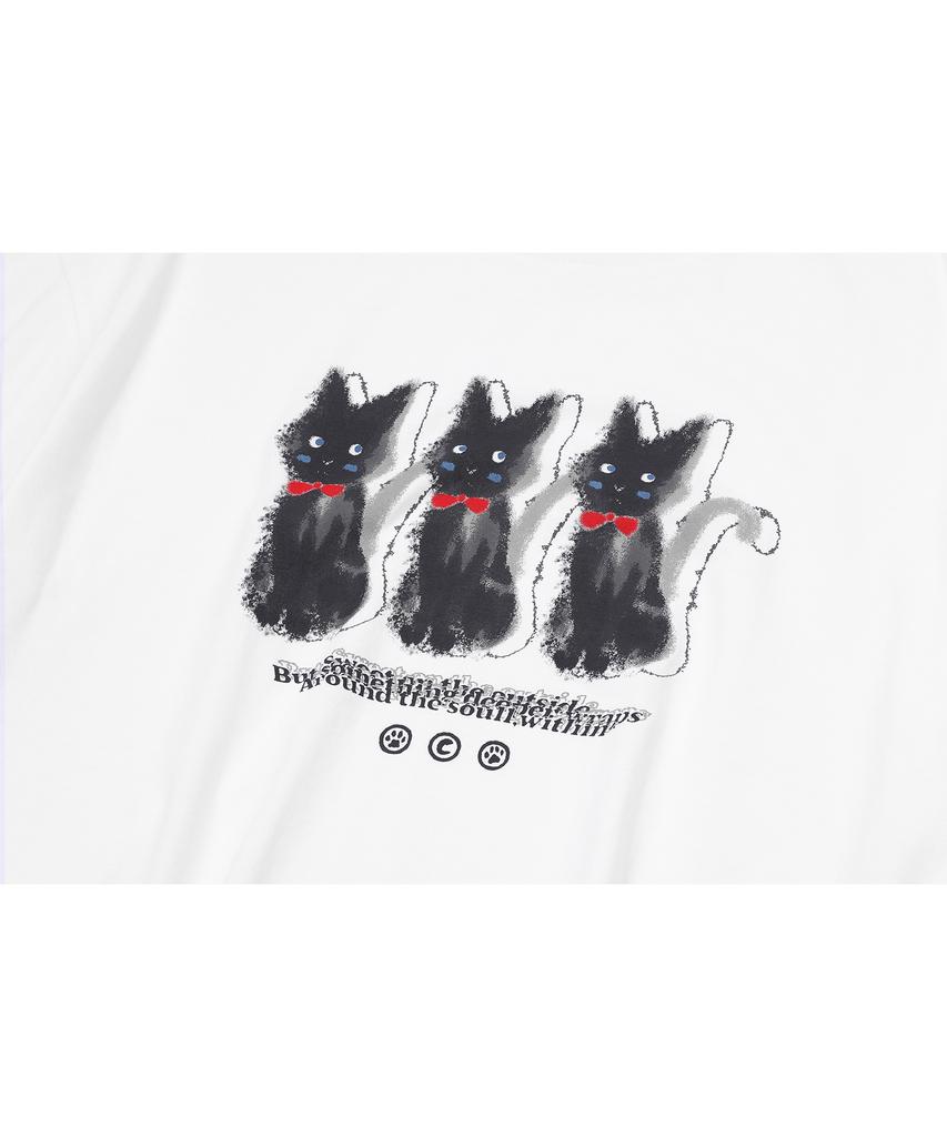 CPGN STUDIO Ghosty Cats White Short Sleeve Tee