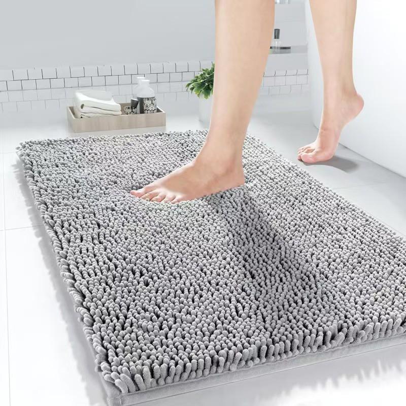 Chenille Bath Mat Bathroom Shower Floor Non-Slip Absorbent Rug Door Modern Minimalist Thick Plush