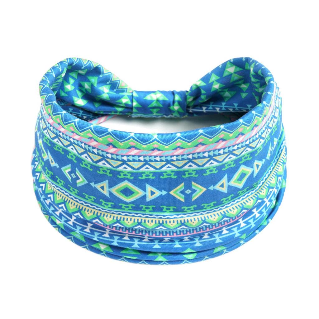 Bohemian Retro Print Yoga Headband: Wide African-Inspired Headscarf for Women