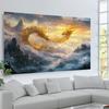 Majestic Golden Dragon Tapestry Wall Art Fantasy Decor Large Mythological Beast Tapestry 180x280cm Bedroom Hallway Print
